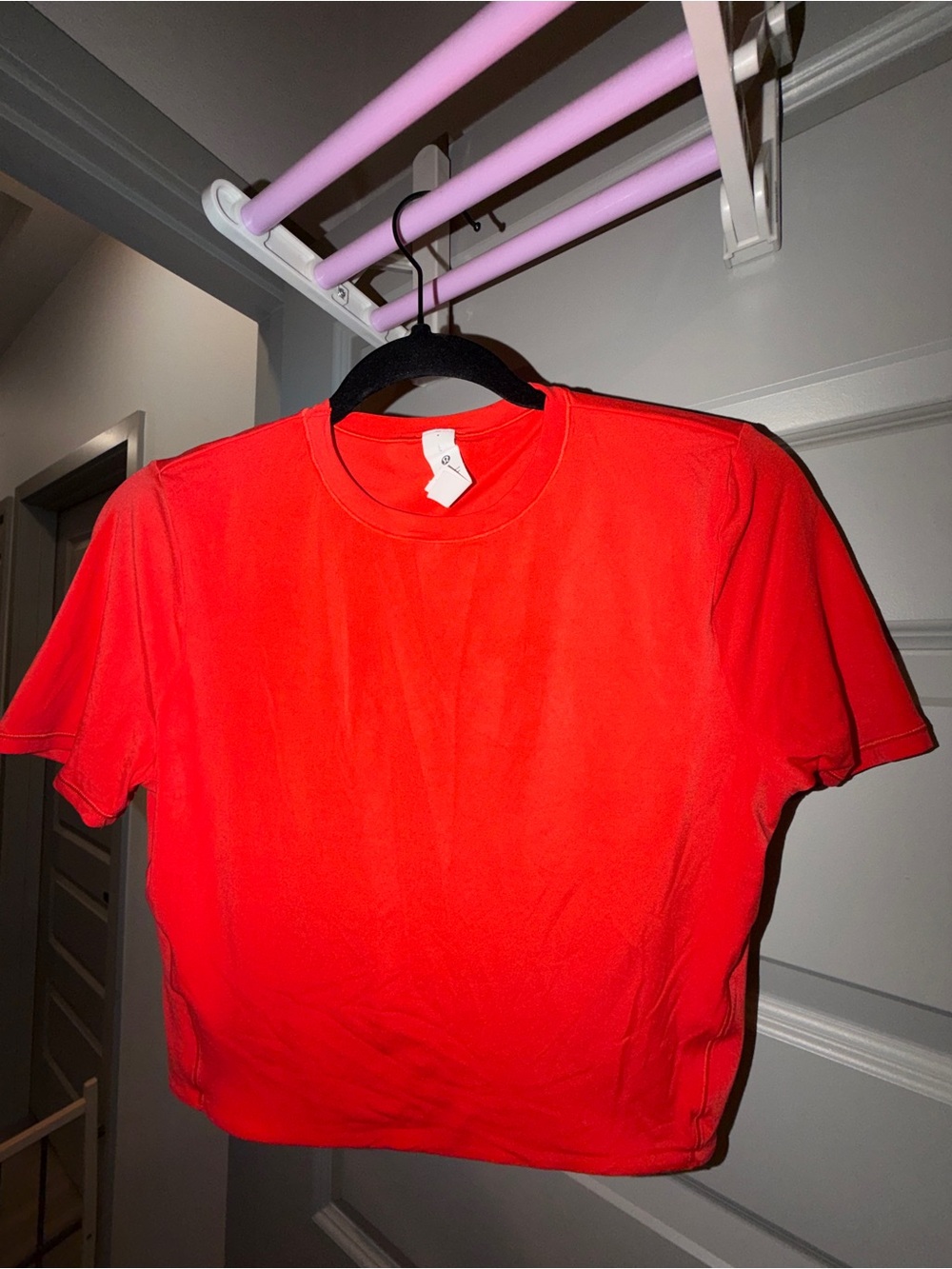 Lululemon Wundermost Crew Neck T Shirt Cropped Red